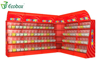 Ecobox TG-06101A metal candy stand display shelf rack with scoop bins 