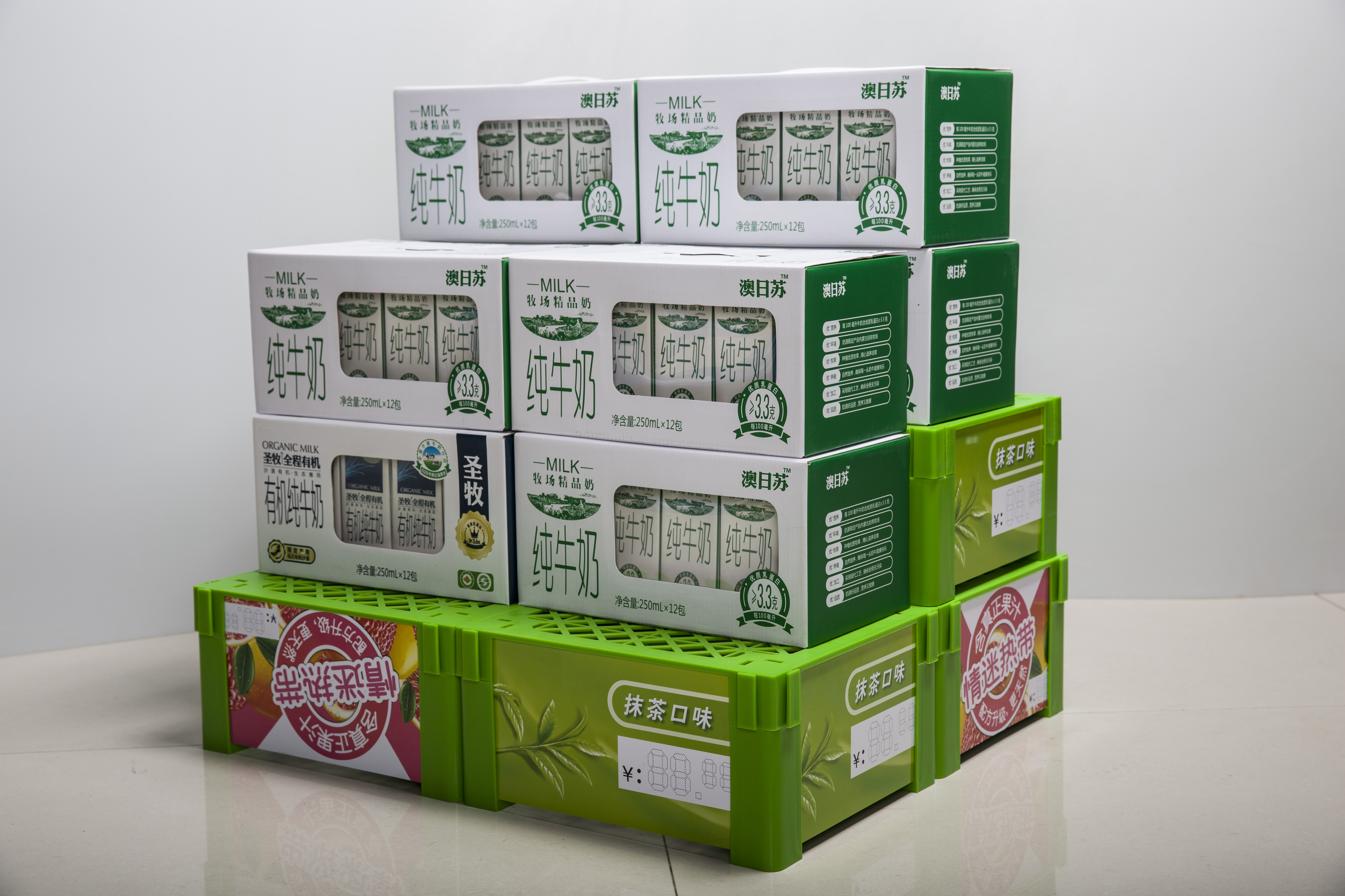 Ecobox XS-009 plastic milk Standees Mass Display TG for supermarket