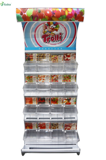 Ecobox TG-01101C pick and mix candy display shelf rack with scoop bins 
