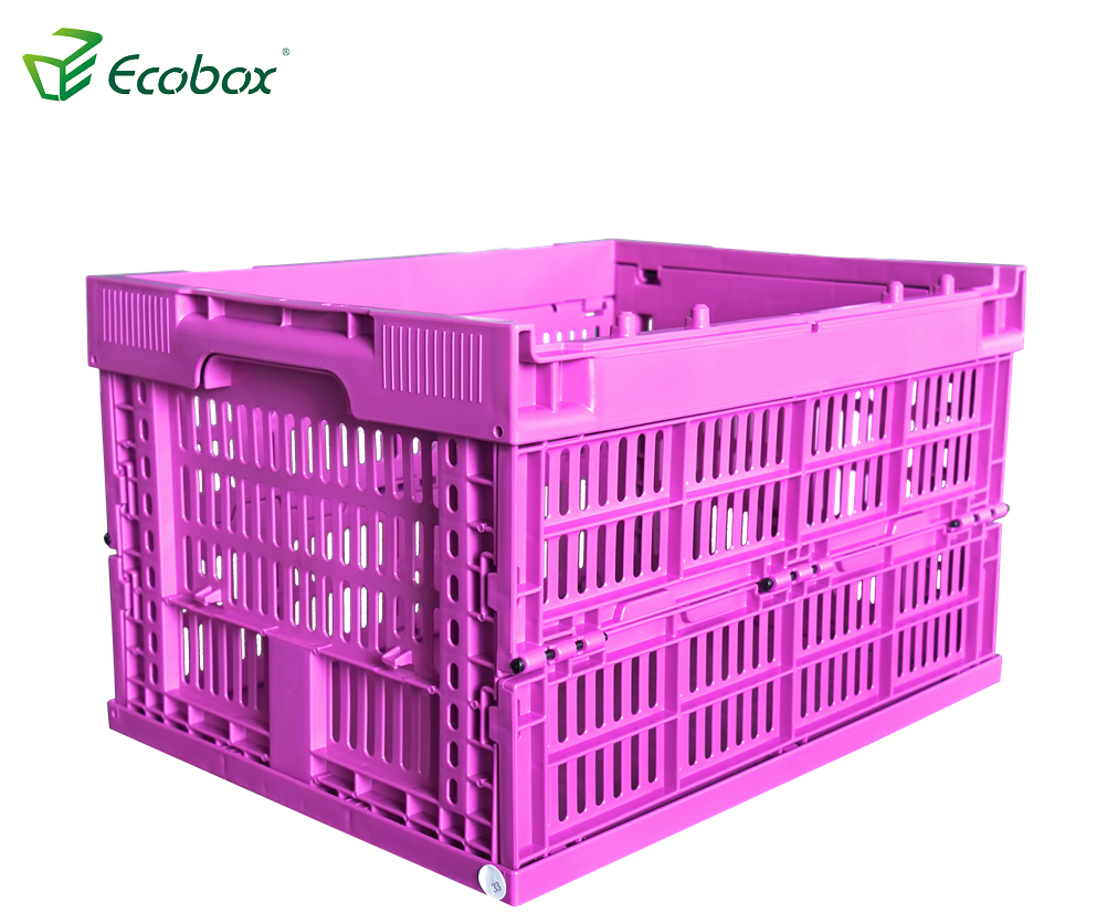 Ecobox reusable plastic folding moving box for transportation purple
